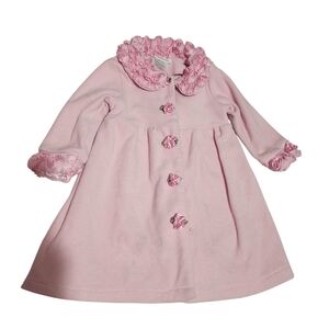Charming Pink Coat with Floral Details